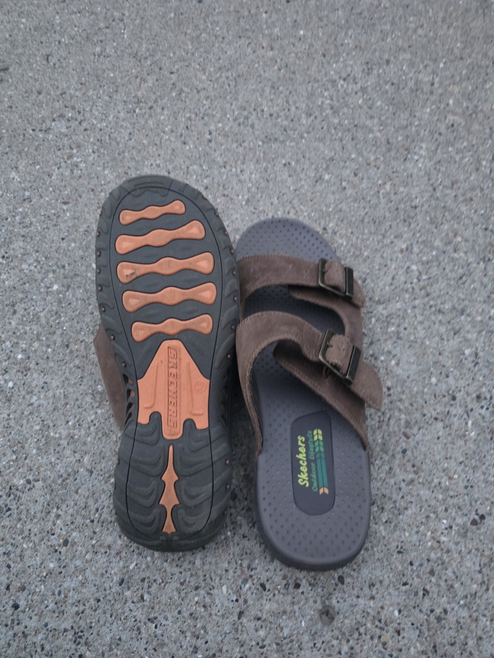 Skechers  Brown Dual-Strap Slide Sandals Women Size 10 - Picture 8 of 11